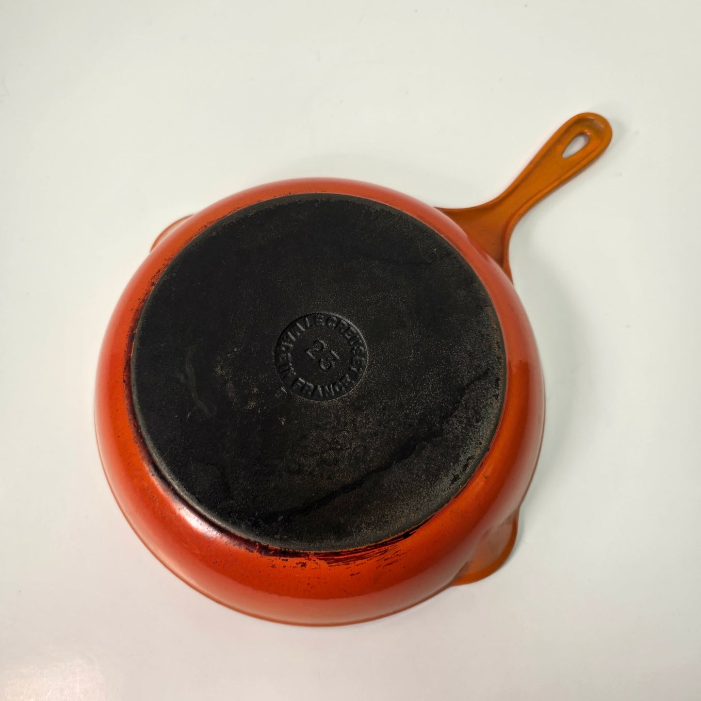 Vintage Le Creuset #23 Saucepan Fire Orange Cast Iron Pan