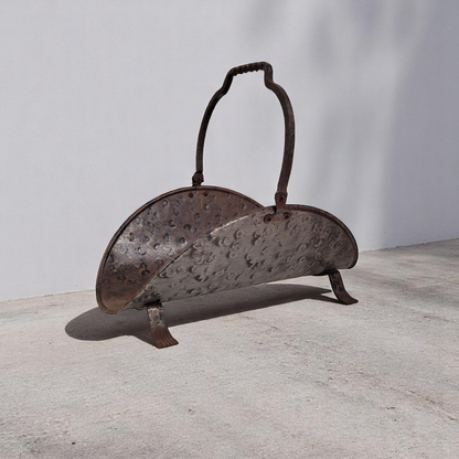 Vintage 19" Hammered Metal Log Holder