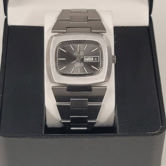 Vtg Lucien Piccard Stainless Steel Men’s Automatic Incabloc Watch RARE