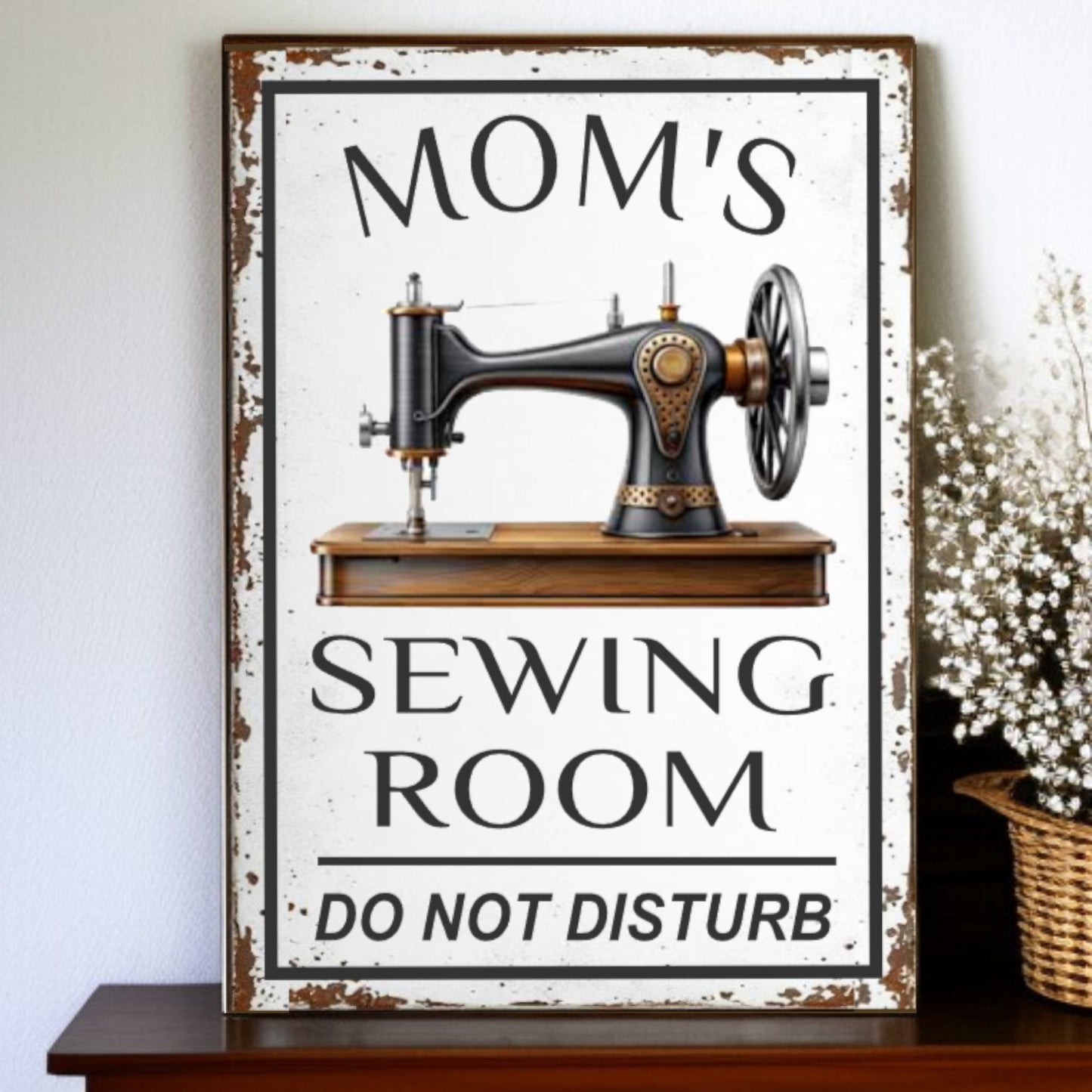 Rustic Sewing Room Do Not Disturb Sign Personalized Craft Room Wall Decor