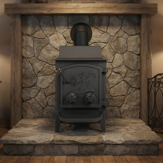 Mama Bear Fisher Wood Stove with Cathedral Door – Refurbished Classic Wood Heat