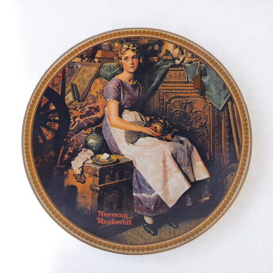 Vintage Norman Rockwell Decor Wall Plate 15029A First Issue "Dreaming In The Attic"
