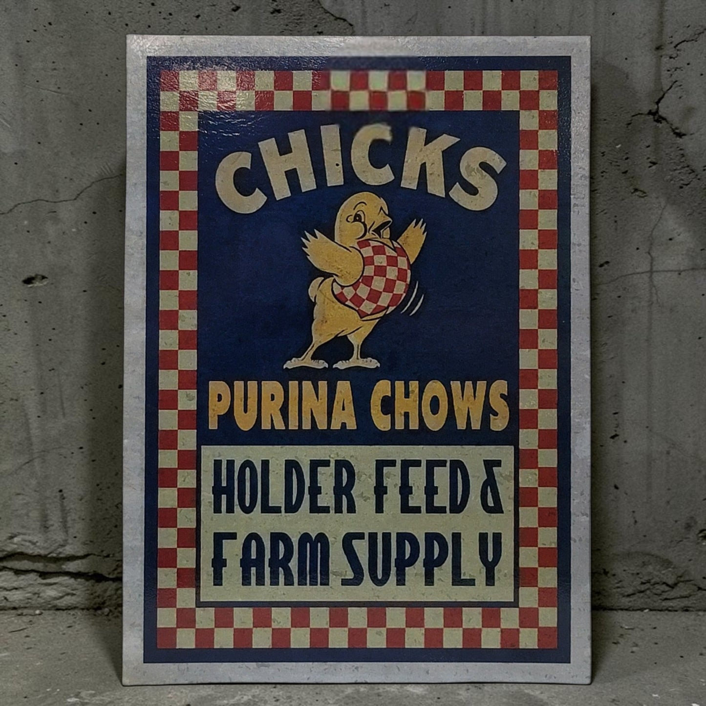 Purina Chows Chick Feed Farm Sign 12x17” 