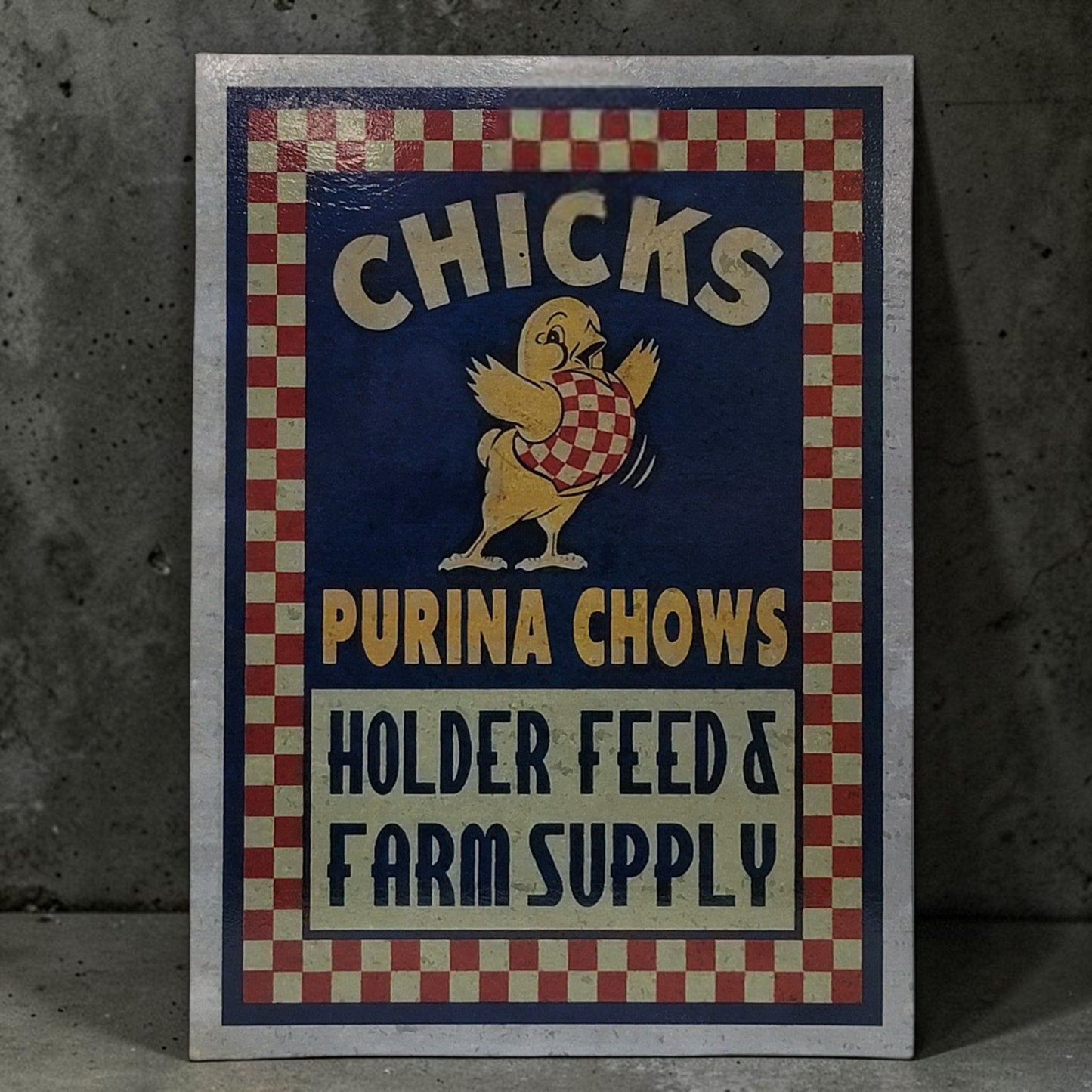 Purina Chows Chick Feed Farm Sign 12x17” 