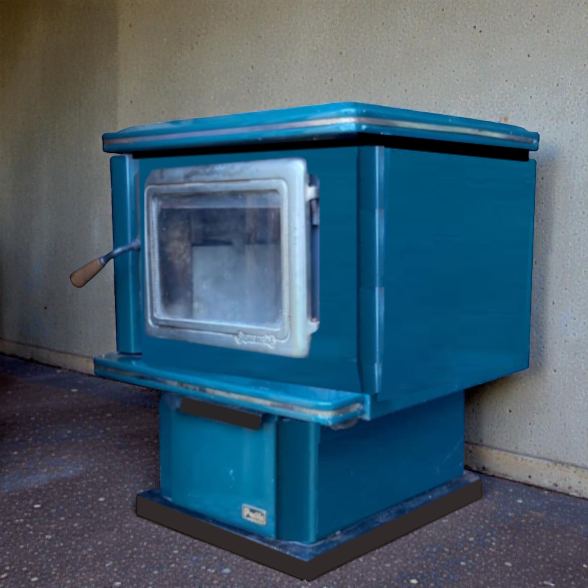 Pacific Energy  stove against a plain wall