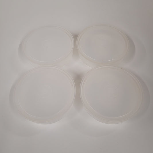 Set Of 4 Vintage Tupperware Clear Hamburger Patty Keeper Replacement Containers 882A