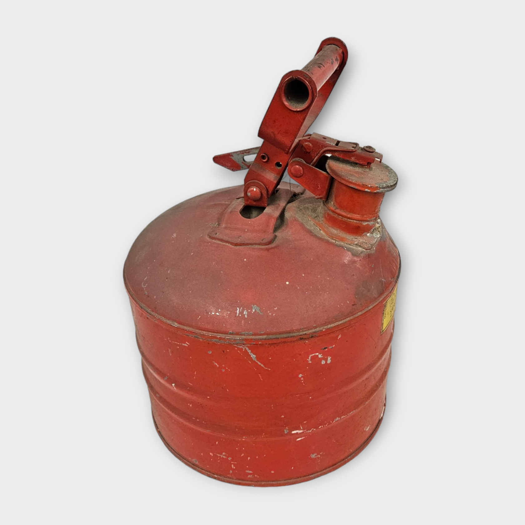 Antique Red Metal Safety Oil Can