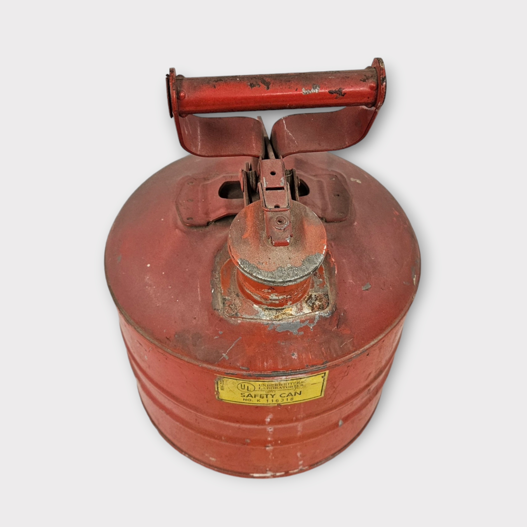 Antique Red Metal Safety Oil Can