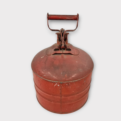 Antique Red Metal Safety Oil Can