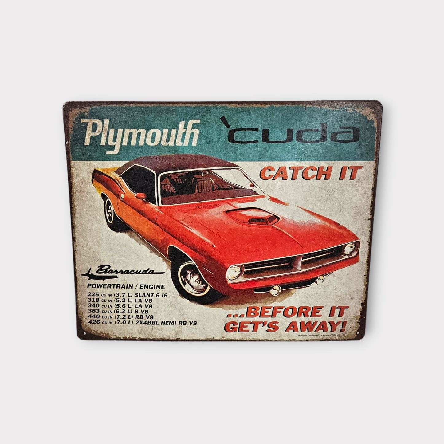 Plymouth 'Cuda Classic Car Metal Sign