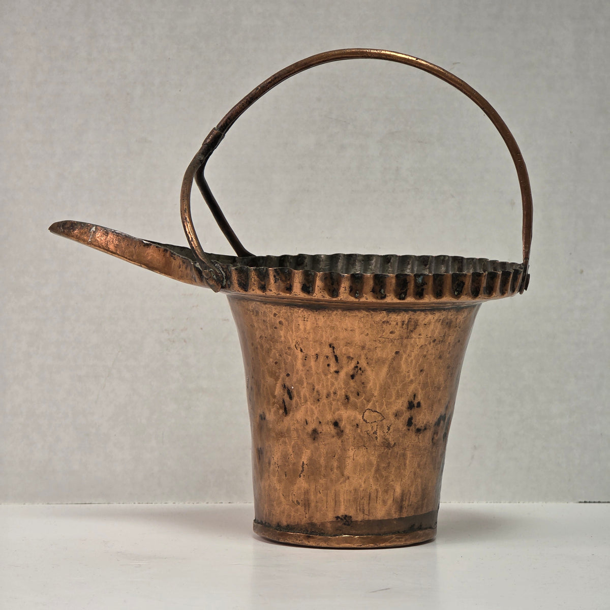Remarkable primitive hand-forged copper vessel
