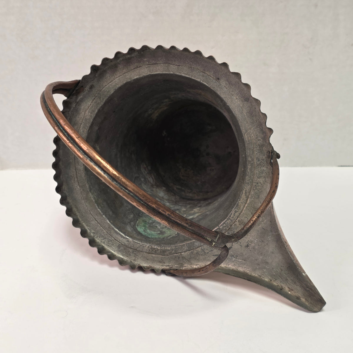 Remarkable primitive hand-forged copper vessel
