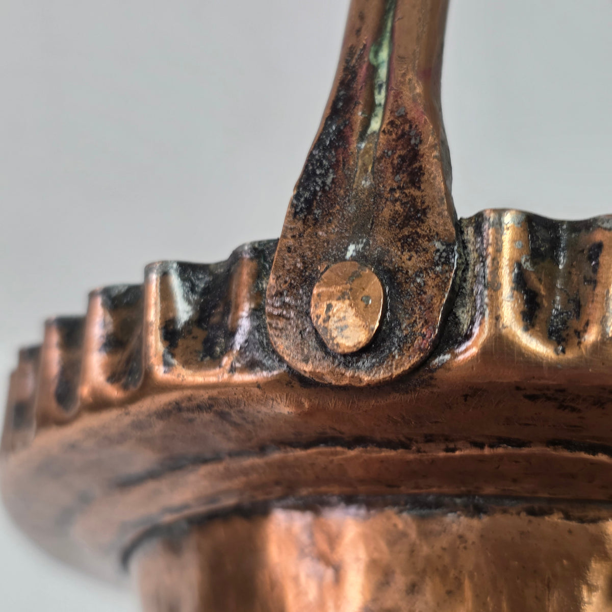 Remarkable primitive hand-forged copper vessel
