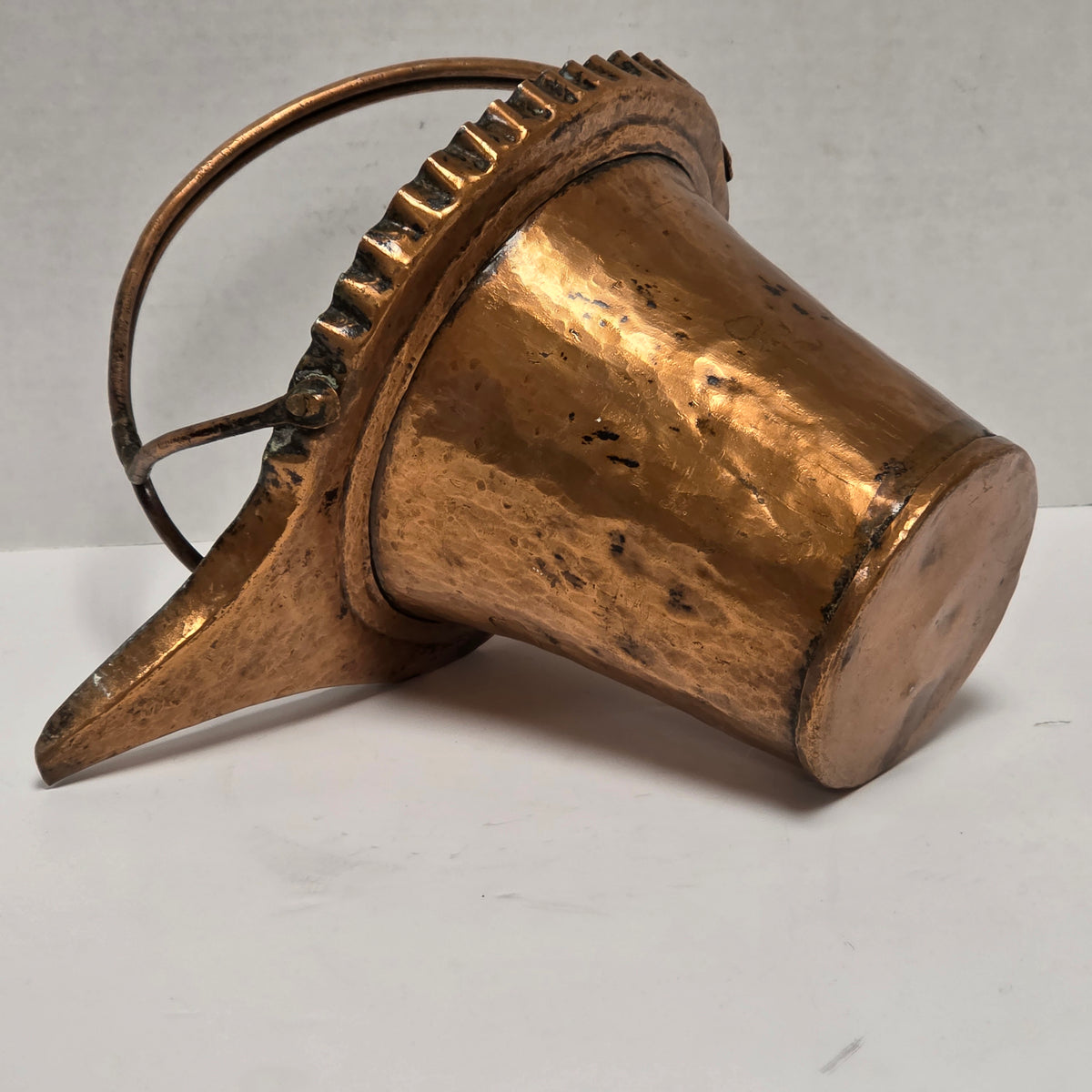 Remarkable primitive hand-forged copper vessel
