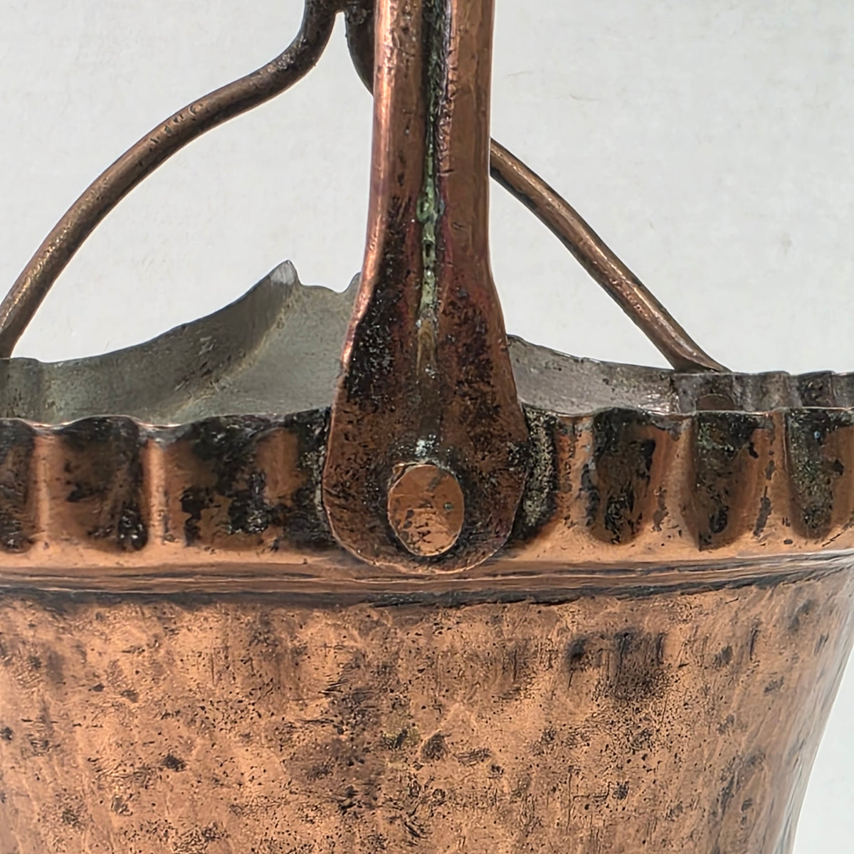 Remarkable primitive hand-forged copper vessel
