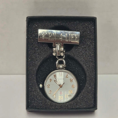 RN for Life pin-on nurse lapel watch in excellent condition.
