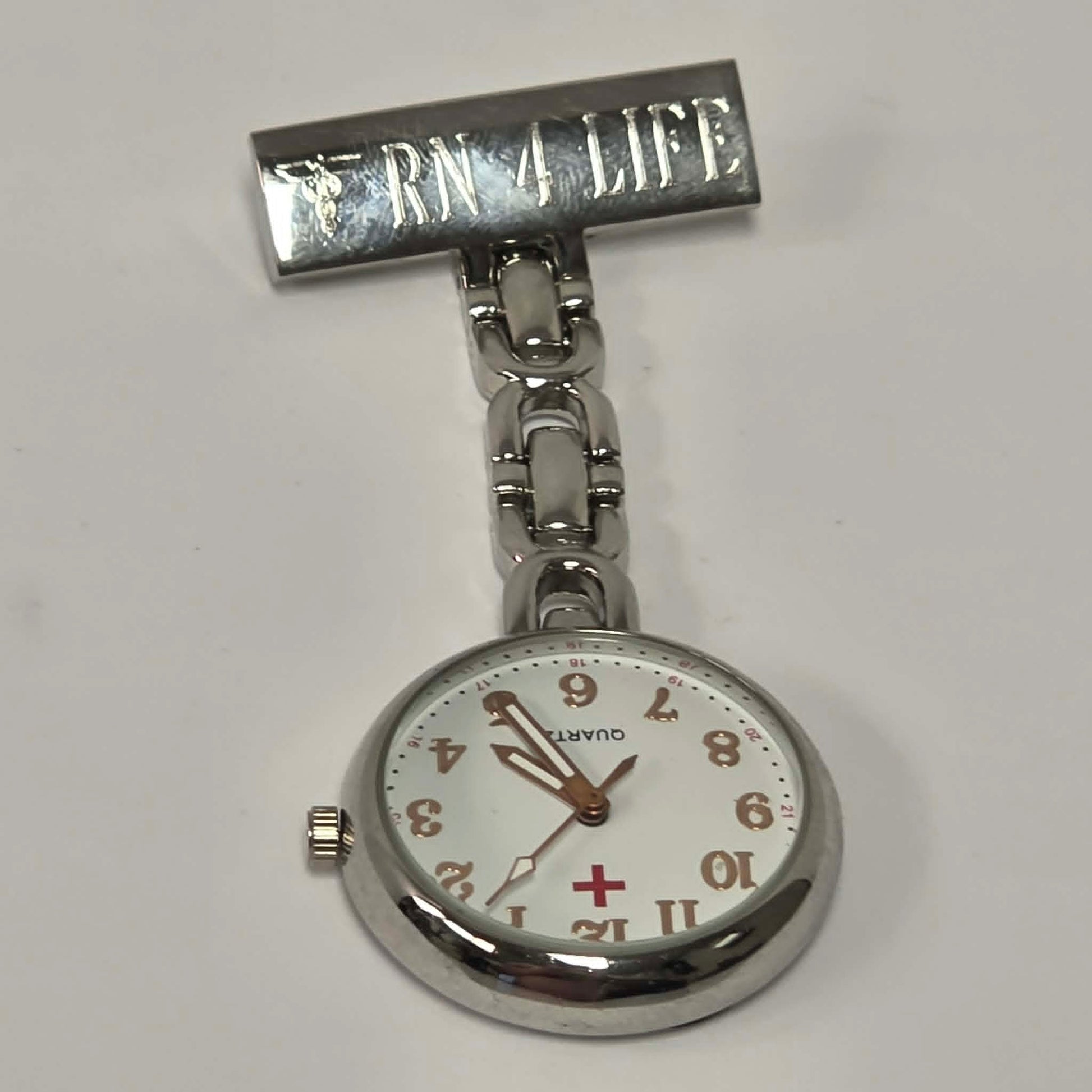 RN for Life pin-on nurse lapel watch in excellent condition.
