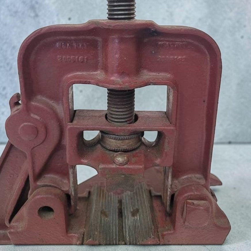 Vintage Reed No. 1 portable pipe vise for plumbing and workshop use.
