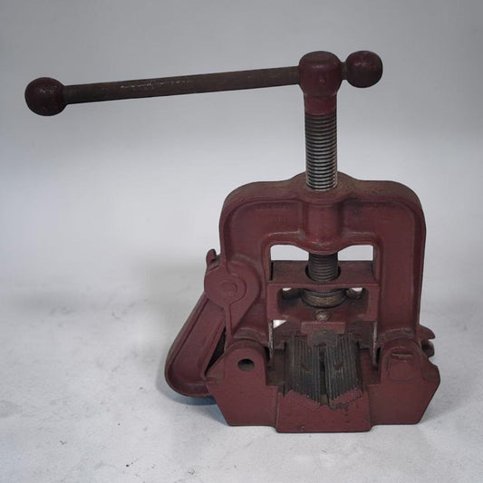 Vintage Reed No. 1 portable pipe vise for plumbing and workshop use.

