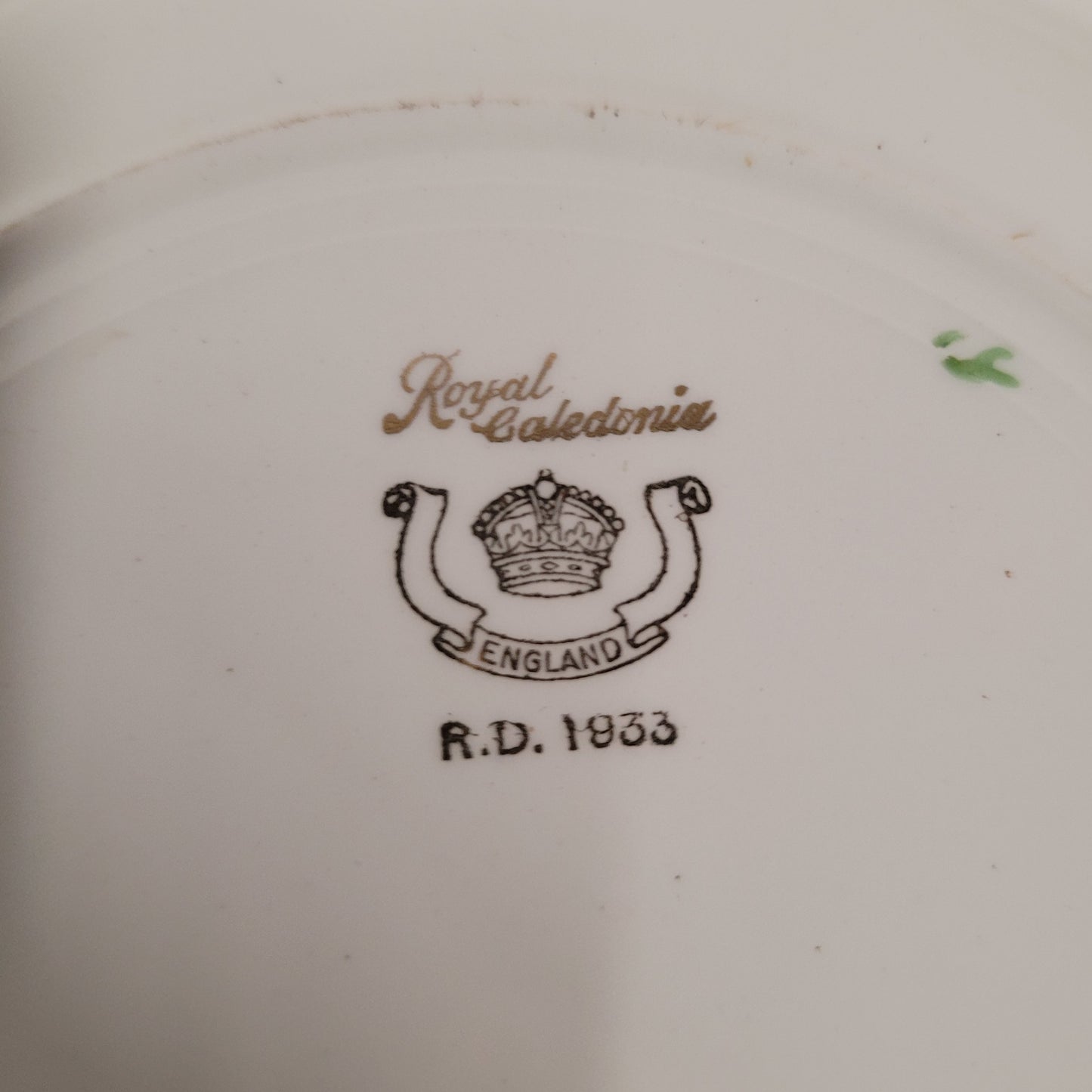 Set of 5 Royal Caledonia Crown China 8.75" Square Salad Plates – 1930s