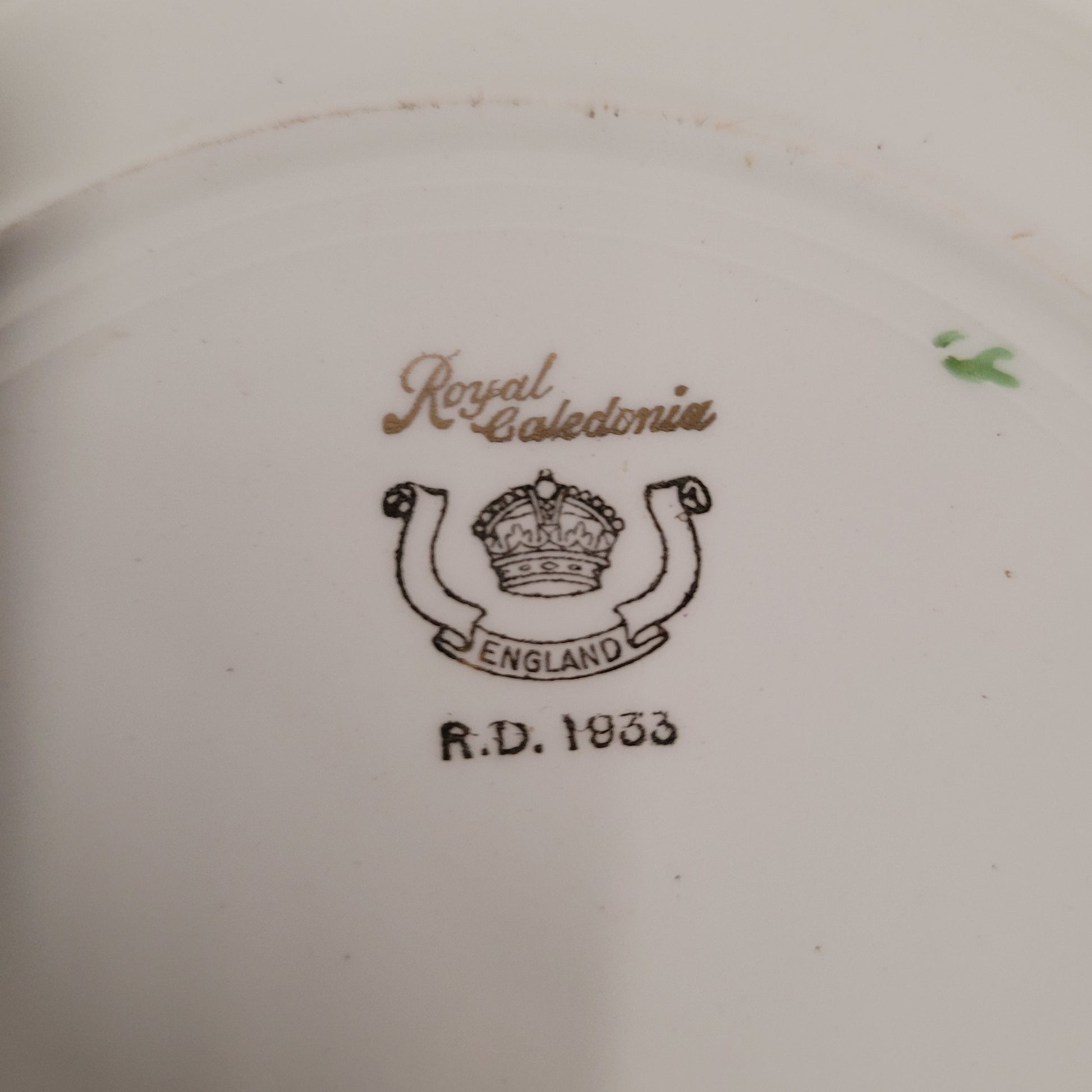 Set of 5 Royal Caledonia Crown China 8.75" Square Salad Plates – 1930s