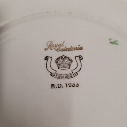 Set of 5 Royal Caledonia Crown China 8.75" Square Salad Plates – 1930s