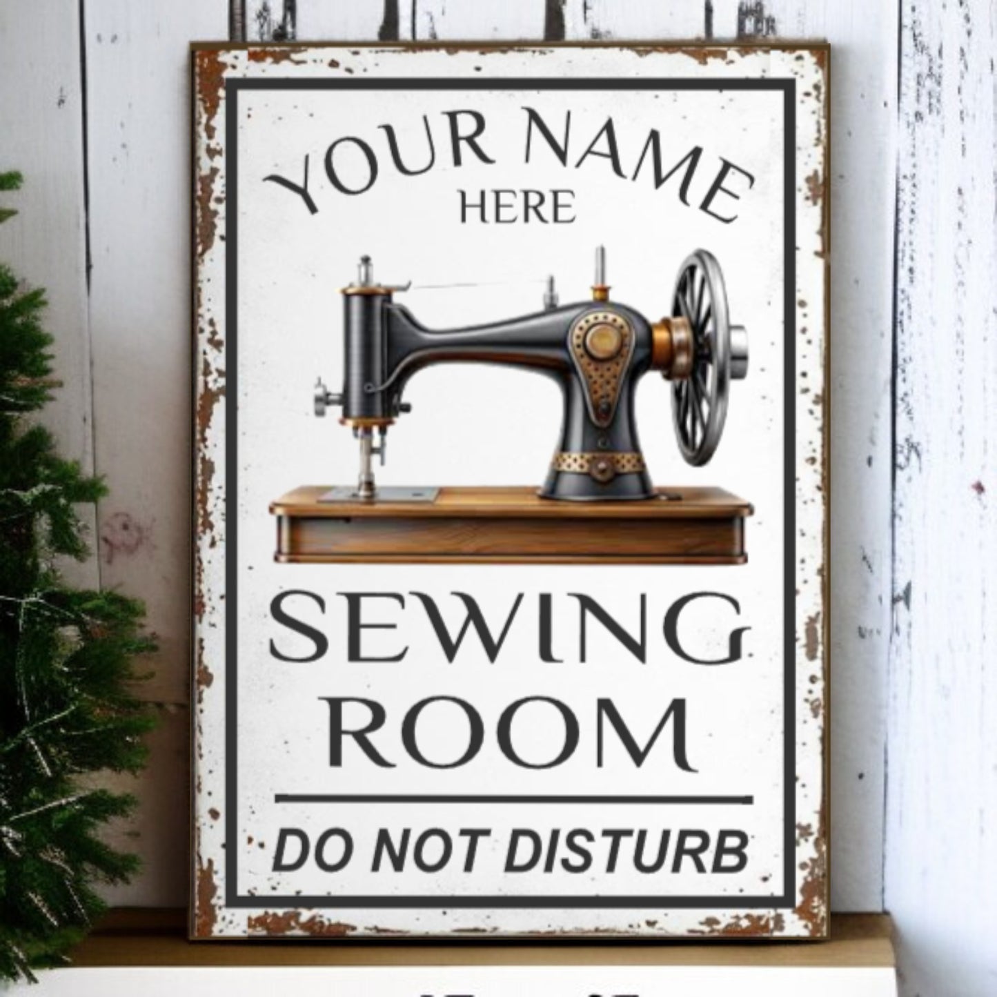 Rustic Sewing Room Do Not Disturb Sign Personalized Craft Room Wall Decor