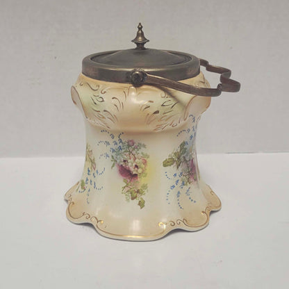An elegant Victorian Royal Devon biscuit barrel in exceptional condition, ready to grace your kitchen or collection.