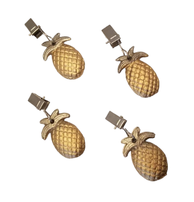 Tablecloth Clips & Weights Gold Pineapples