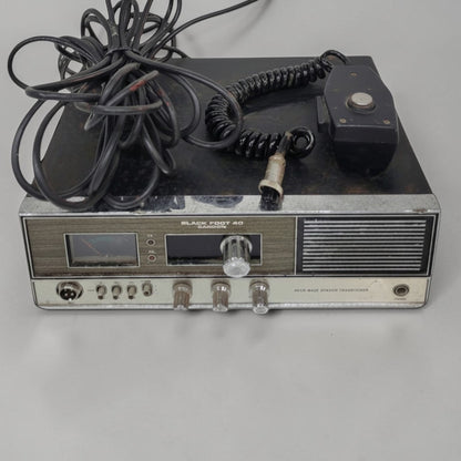Vintage Blackfoot 40 CB base station transceiver with corded microphone handset.

Suggested Price