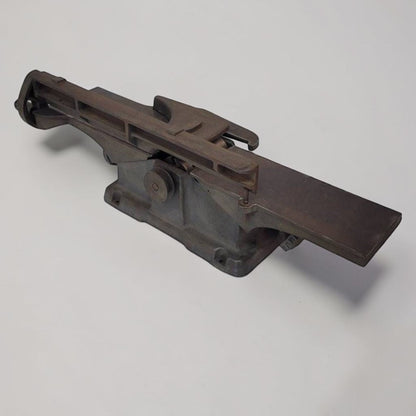 Vintage Rockwell Beaver 4 inch belt-driven benchtop jointer planer with heavy cast iron construction for woodworking.