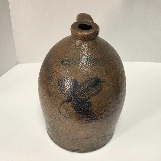 Antique W.E. Welding Brantford Ontario Salt Glaze Crock Jug 11”