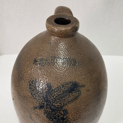 Antique W.E. Welding Brantford Ontario Salt Glaze Crock Jug 11”