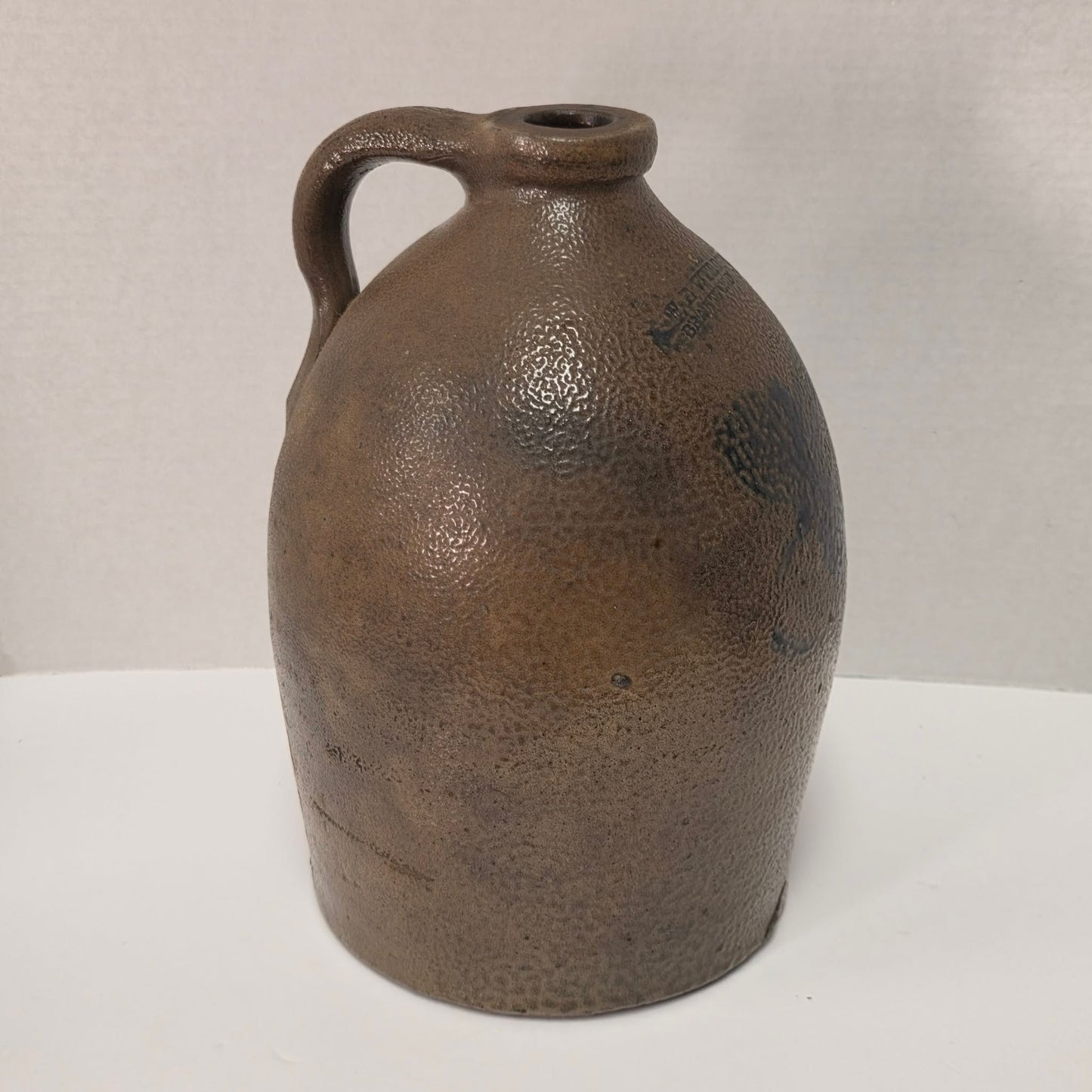 Antique W.E. Welding Brantford Ontario Salt Glaze Crock Jug 11”