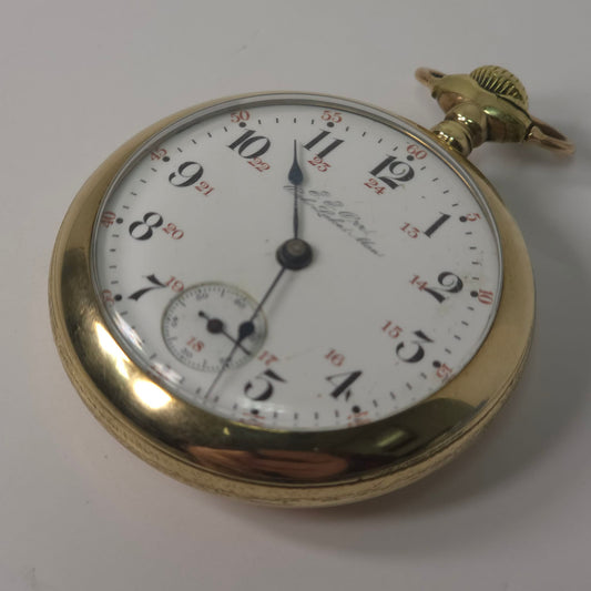 Hamilton Railroad Grade Pocket Watch Gold Filled Lever Set 17 Jewel Montgomery Dial