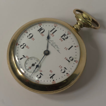 Hamilton Railroad Grade Pocket Watch Gold Filled Lever Set 17 Jewel Montgomery Dial