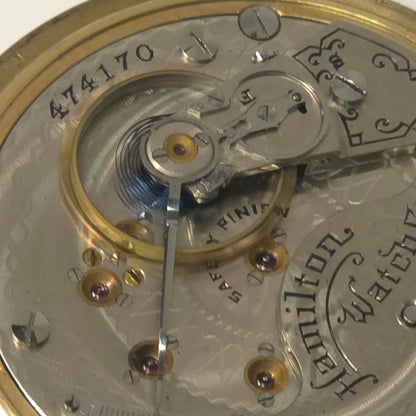Hamilton Railroad Grade Pocket Watch Gold Filled Lever Set 17 Jewel Montgomery Dial