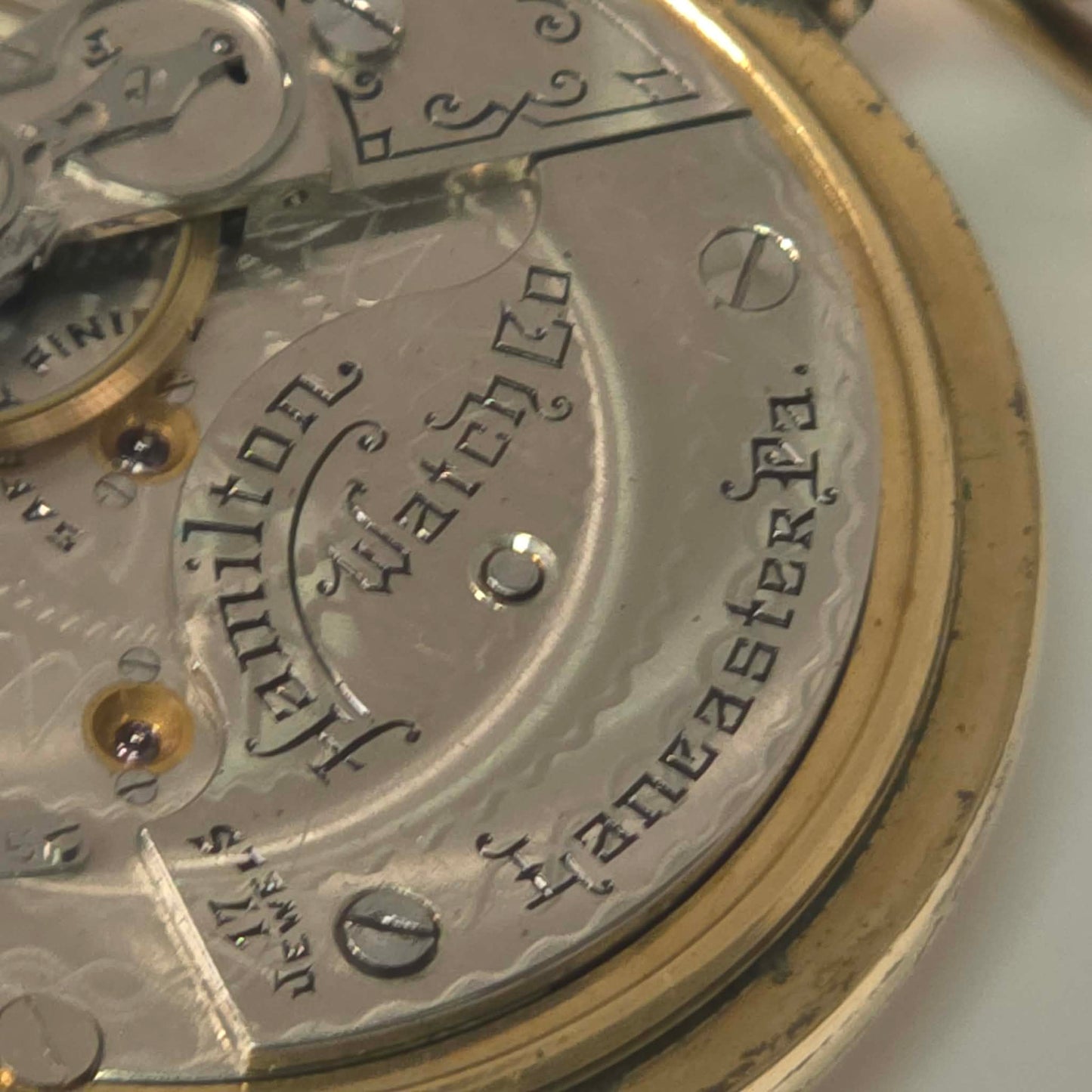 Hamilton Railroad Grade Pocket Watch Gold Filled Lever Set 17 Jewel Montgomery Dial