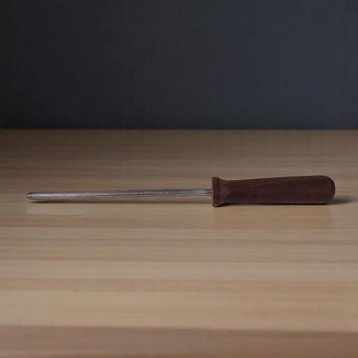 Vintage Wooden Handled Butcher/Chef Knife Sharpener 