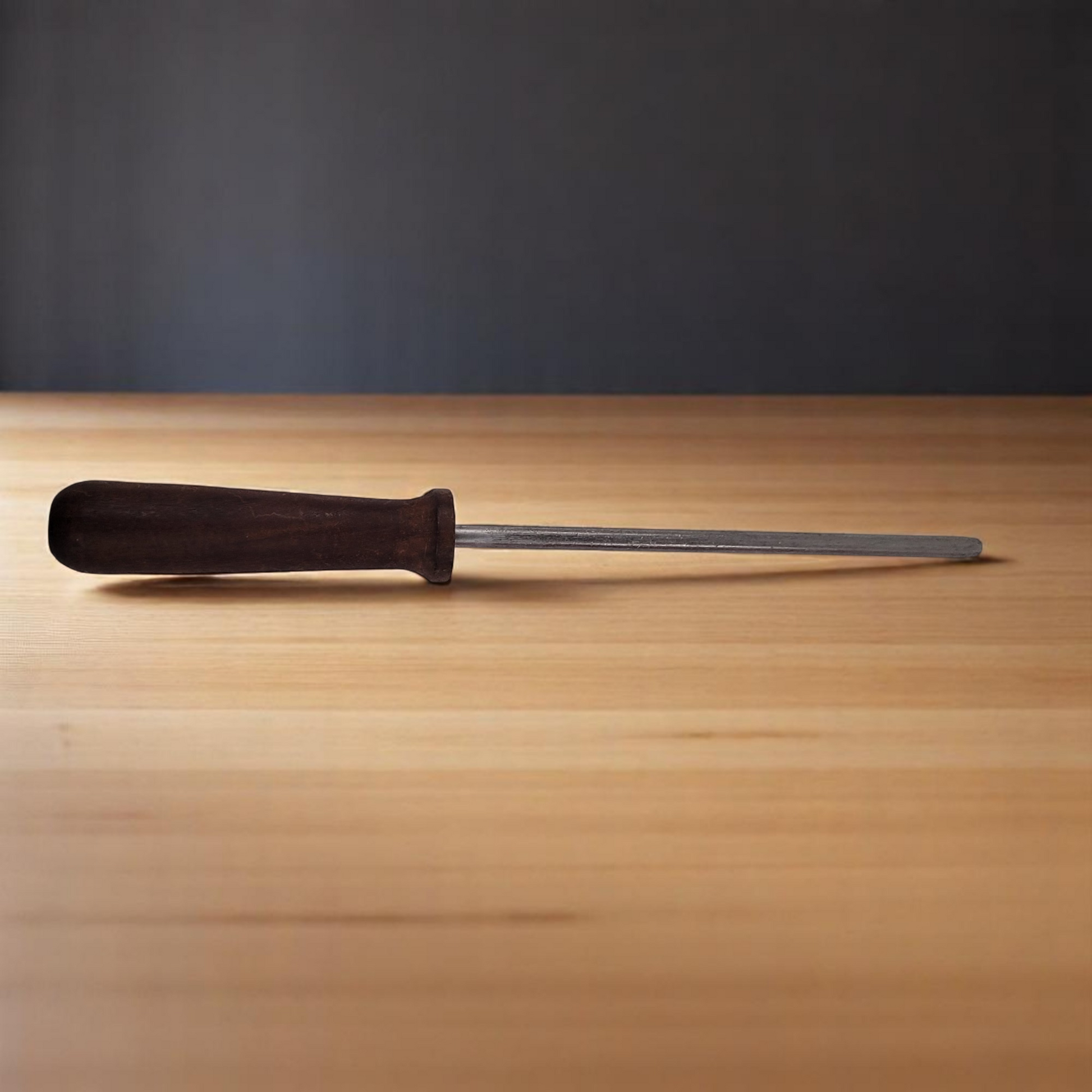 Vintage Wooden Handled Butcher/Chef Knife Sharpener 