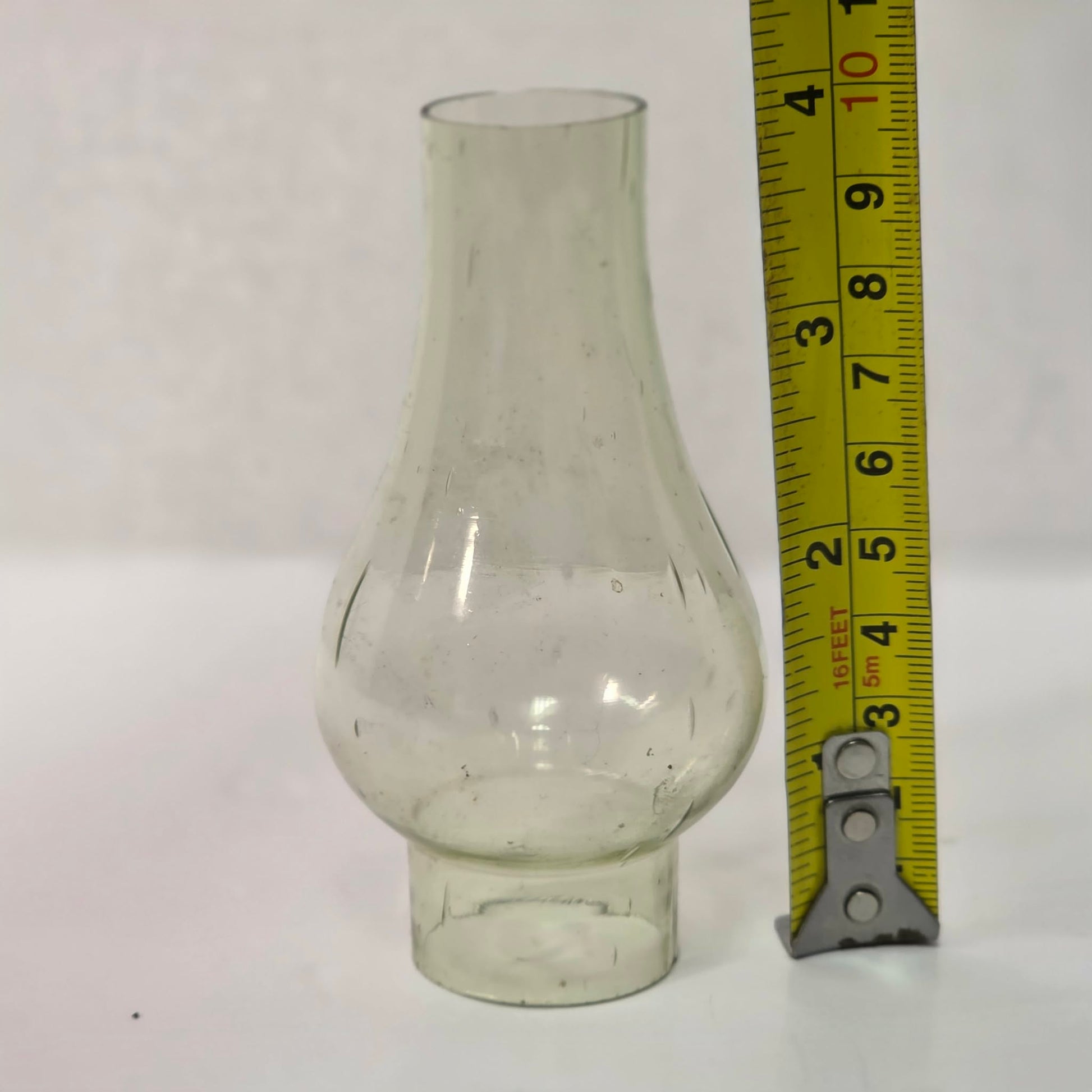 Antique miniature lamp chimney with primitive bubble glass inclusions.