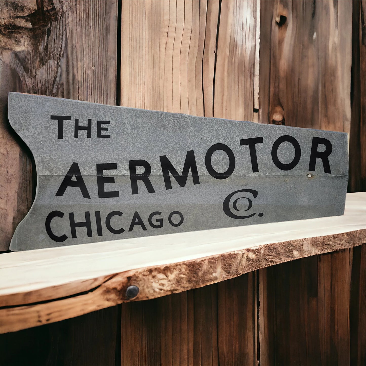 Aermotor Windmill Tail Fin Sign Tin Farm Decor