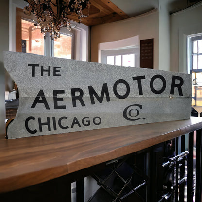 Aermotor Windmill Tail Fin Sign Tin Farm Decor