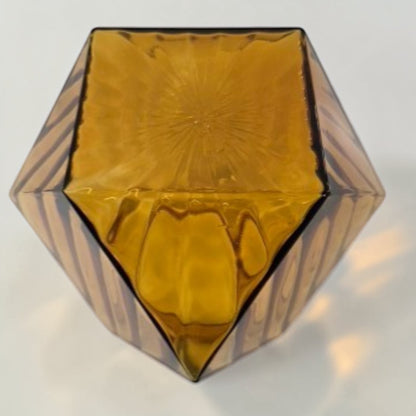 Rare vintage amber glass geodesic dome lampshade