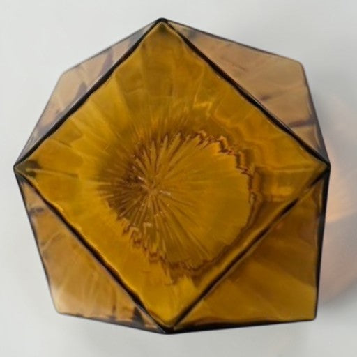 Rare vintage amber glass geodesic dome lampshade