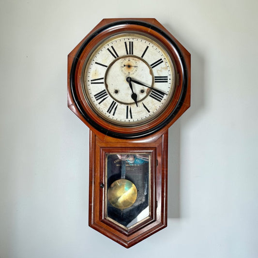 Antique Ansonia Long Drop Schoolhouse Clock