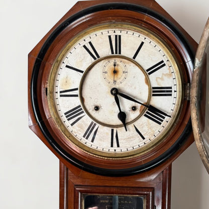 Antique Ansonia Long Drop Schoolhouse Clock