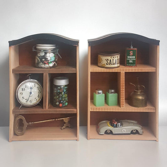 Wooden Display Shelves with Cubbies for Country Decor