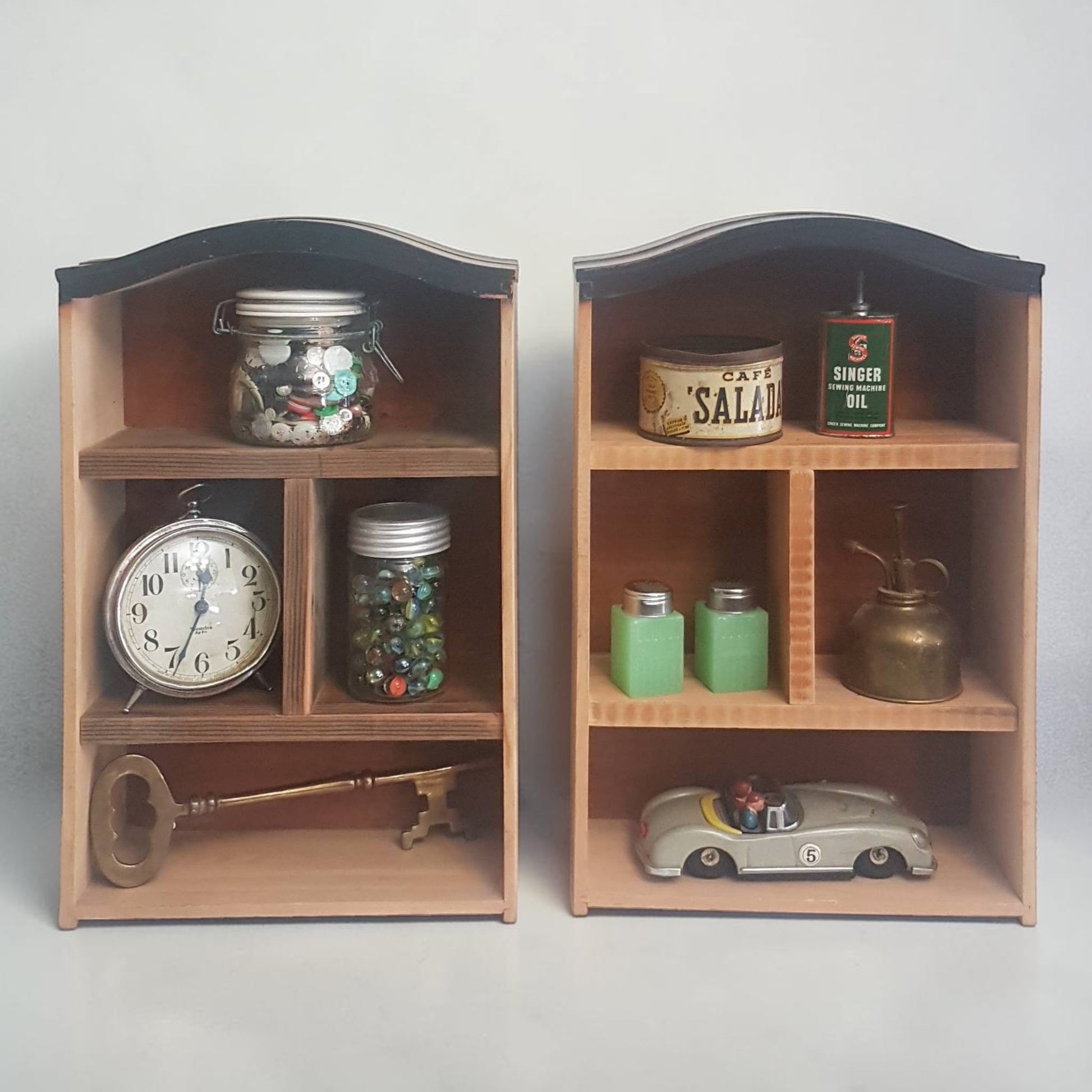 Wooden Display Shelves with Cubbies for Country Decor