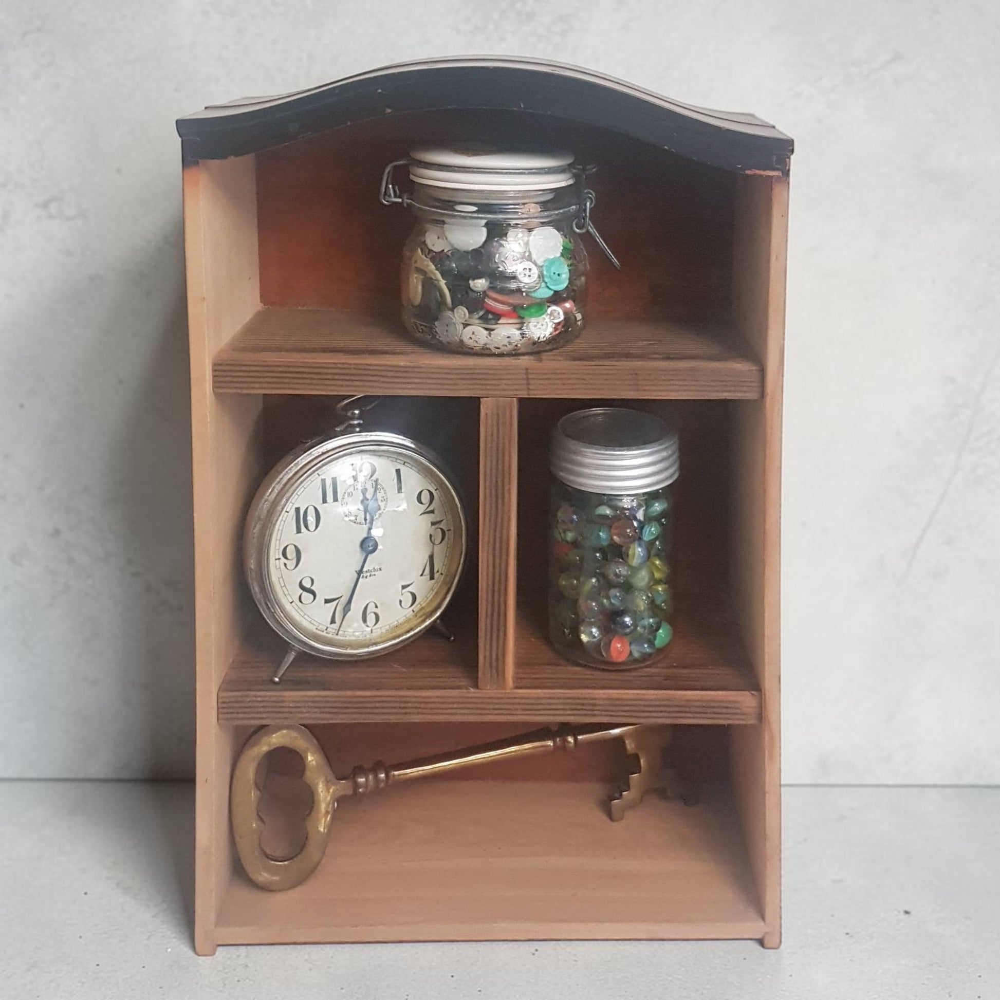 Wooden Display Shelves with Cubbies for Country Decor